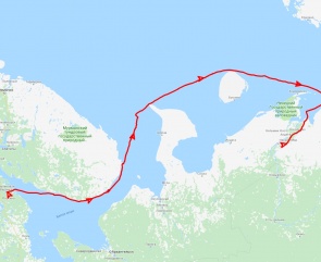 Track of the expedition in Arctic monitored by Gonet system (1)