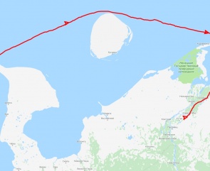 Track of the expedition in Arctic monitored by Gonet system (2)